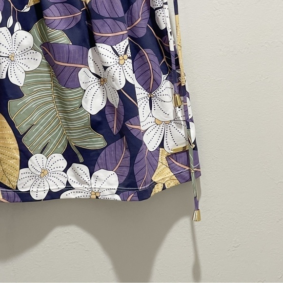 TRACK & FIELD BRAZIL Women’s Strapless Quick Dry Swim Cover Tie Waist Floral S - Picture 3 of 5